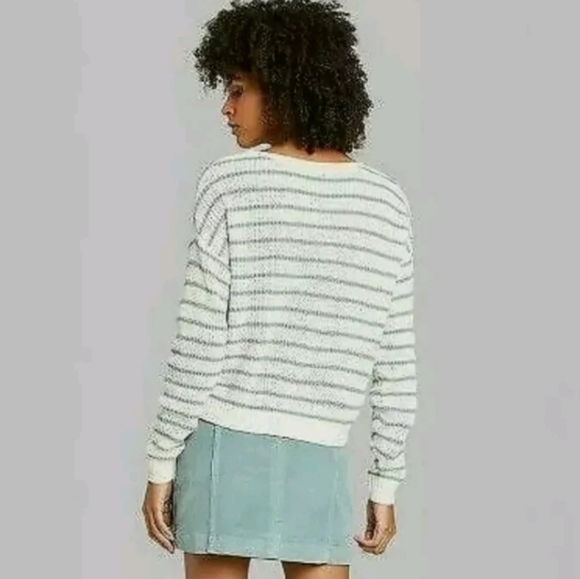 Wild Fable Striped Sweater - Cream and Gray xl - Picture 5 of 9